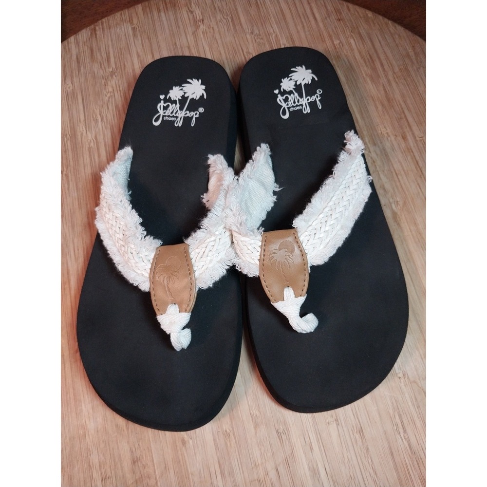 Jellypop Women's Toriana Ivory Fringe Flip Flops Sandals 8M 🆕 - Picture 5 of 8